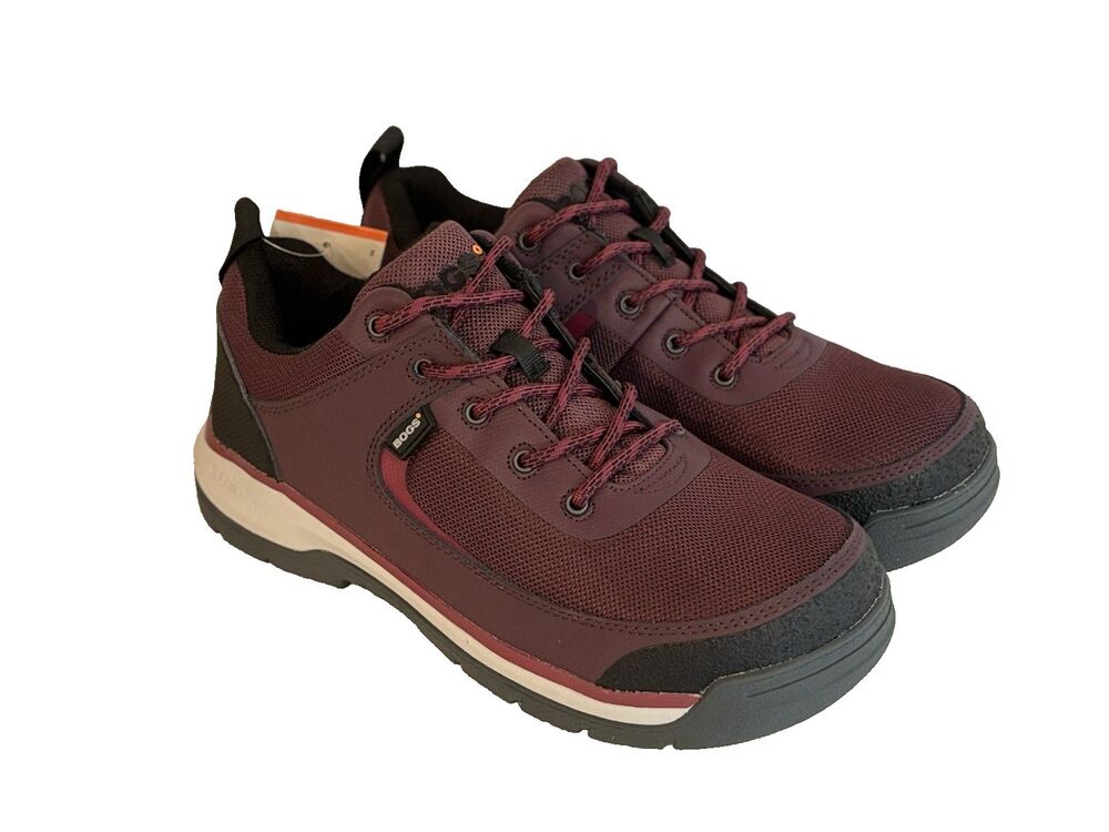 Bogs Womens Shale Low CT ESD Safe Work Boots Plum Sz 9 Waterproof Composite Toe